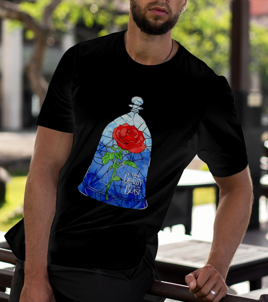 Disney Beauty And The Beast Stained Glass Rose Enchantment T-Shirt