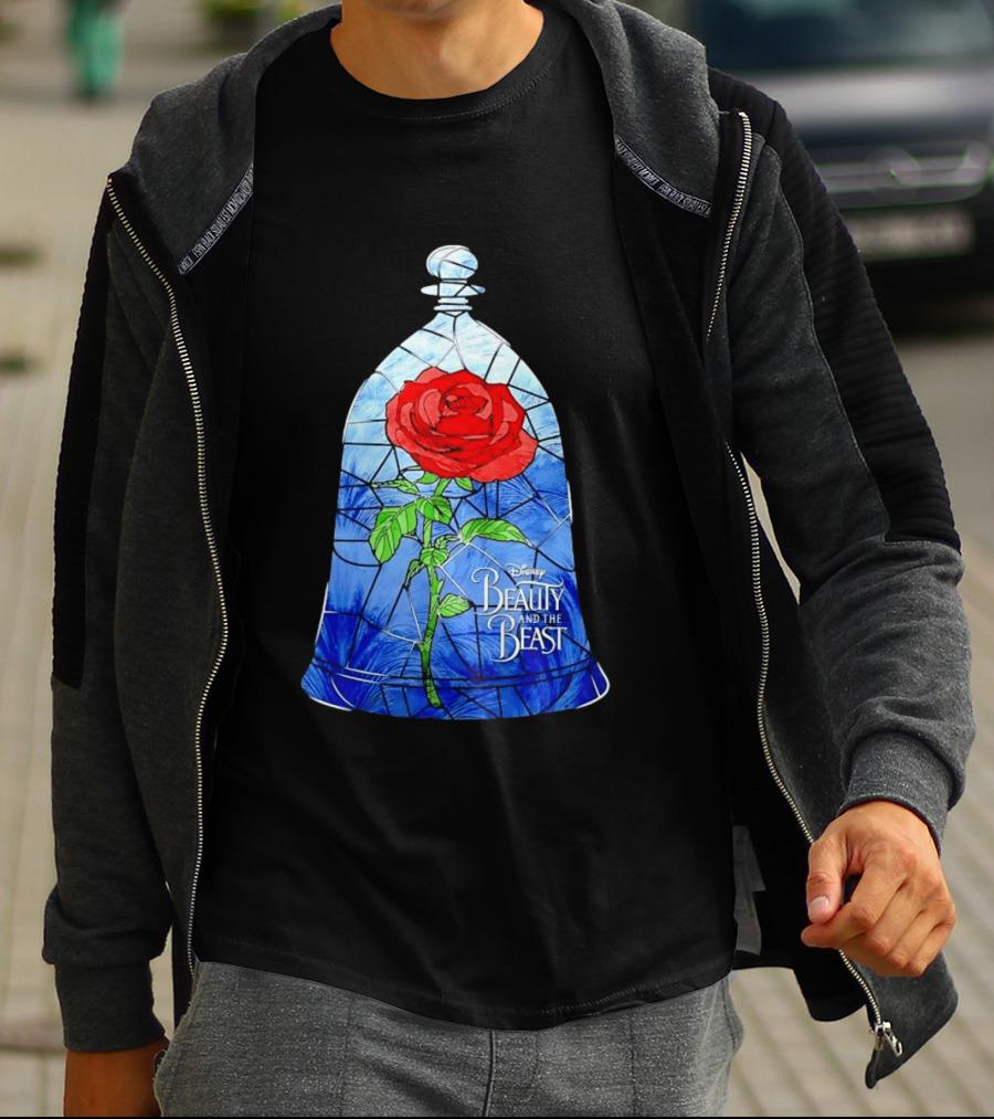 Disney Beauty And The Beast Stained Glass Rose Enchantment T-Shirt