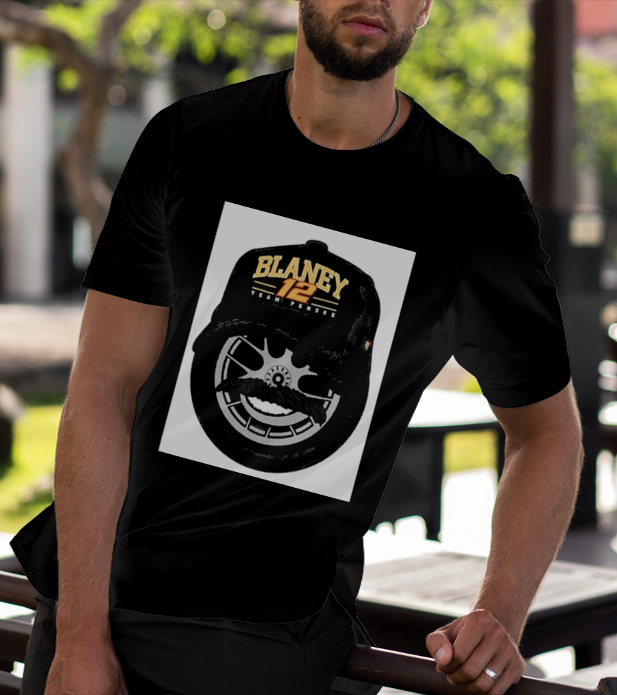 Blaney 12 Team Penske Mustache Racing Fan Gear T-Shirt