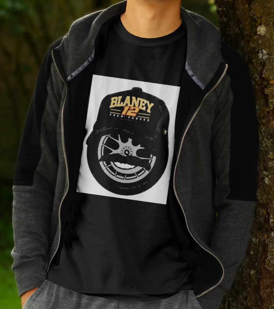 Blaney 12 Team Penske Mustache Racing Fan Gear T-Shirt