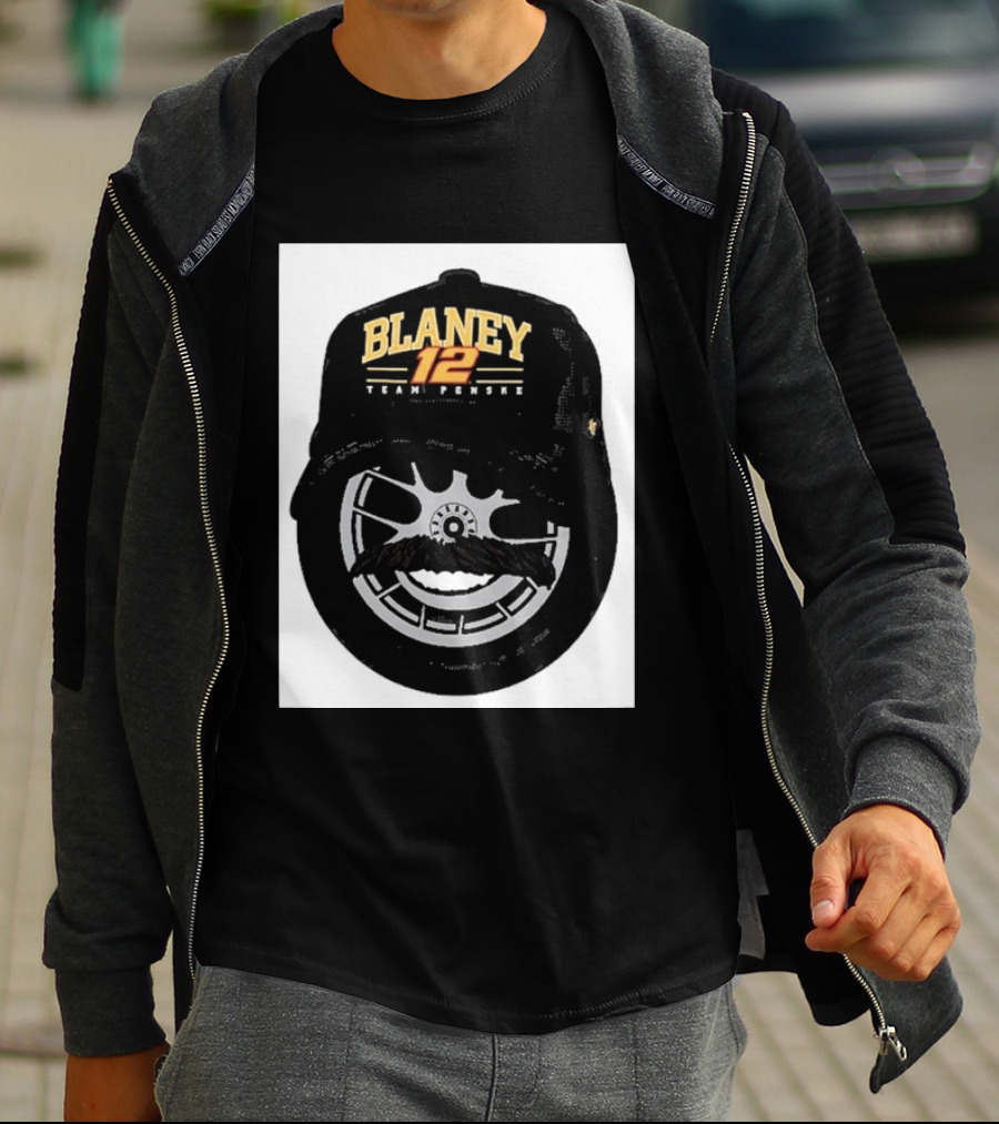 Blaney 12 Team Penske Mustache Racing Fan Gear T-Shirt