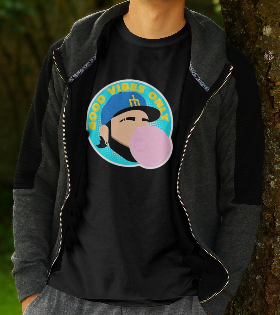 Seattle Mariners Eugenio Suarez Good Vibes Only 28 Baseball Bubblegum T-Shirt