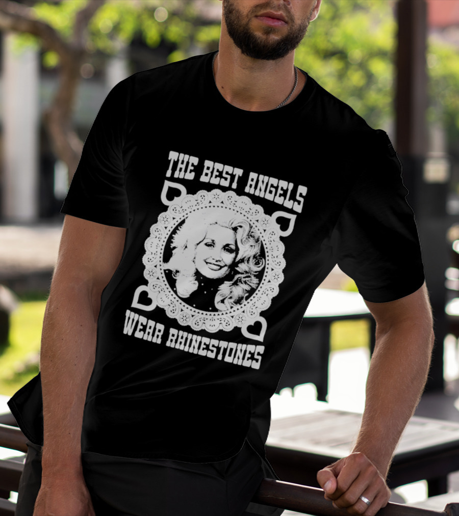 The Best Angels Wear Rhinestones Vintage Lace T-Shirt
