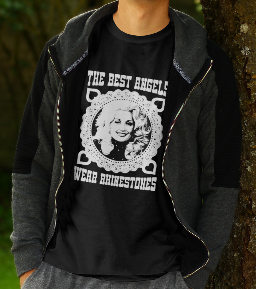 The Best Angels Wear Rhinestones Vintage Lace T-Shirt