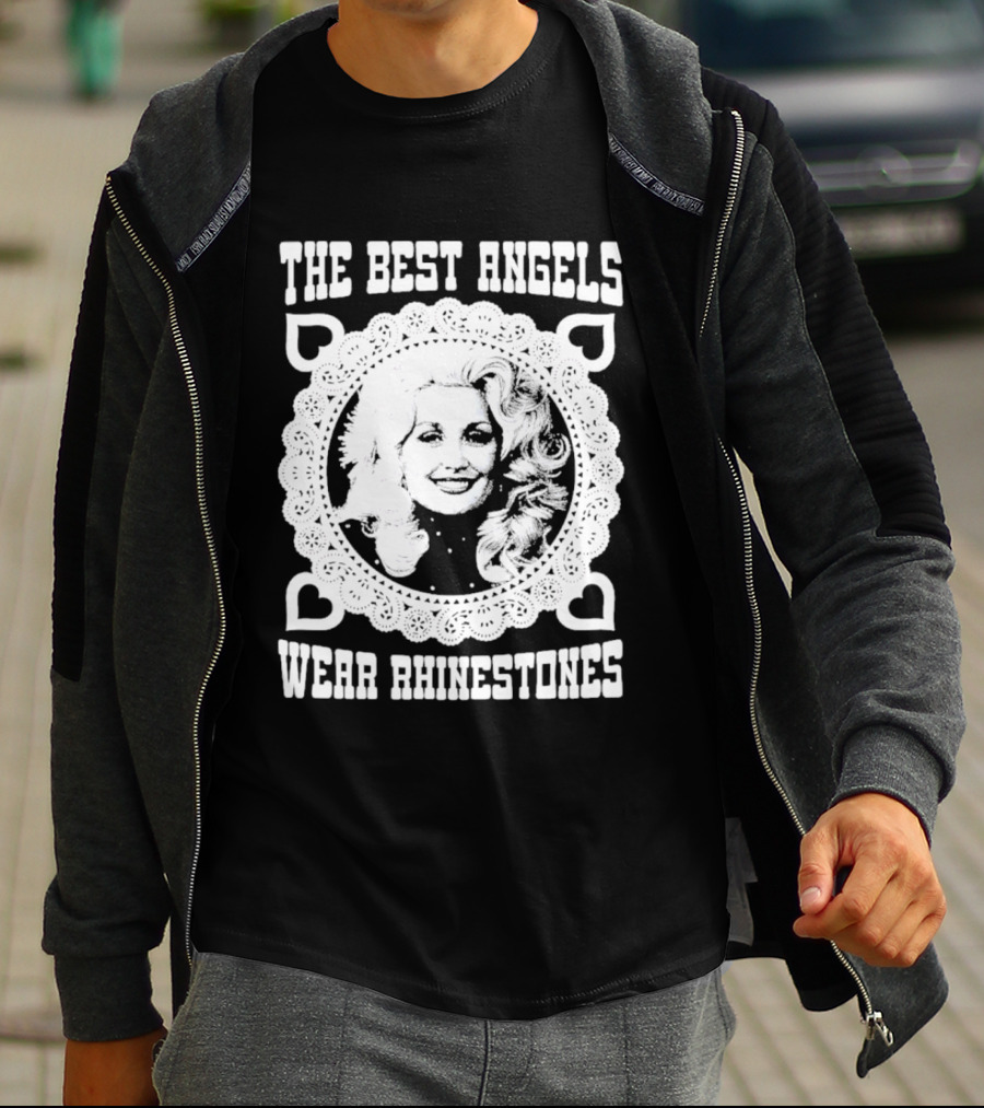 The Best Angels Wear Rhinestones Vintage Lace T-Shirt