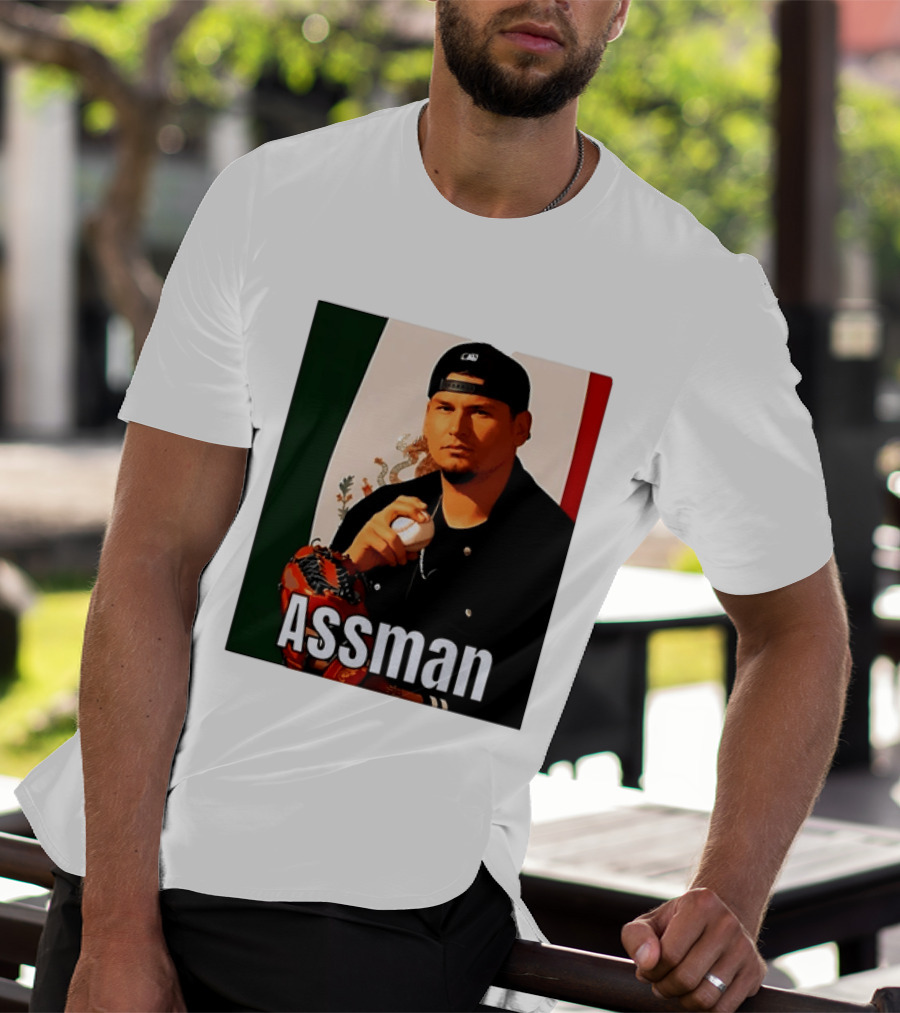 Assman Baseball Player Mexico Flag Baseball Glove Cap T-Shirt