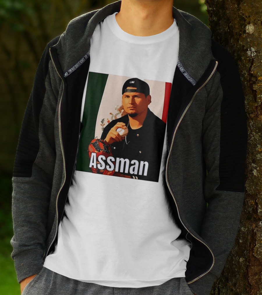 Assman Baseball Player Mexico Flag Baseball Glove Cap T-Shirt