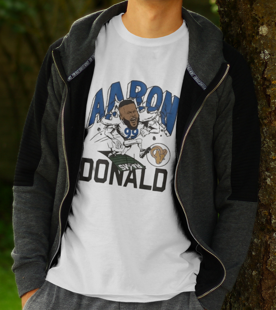 Los Angeles Rams Aaron Donald Caricature Artistry T-Shirt