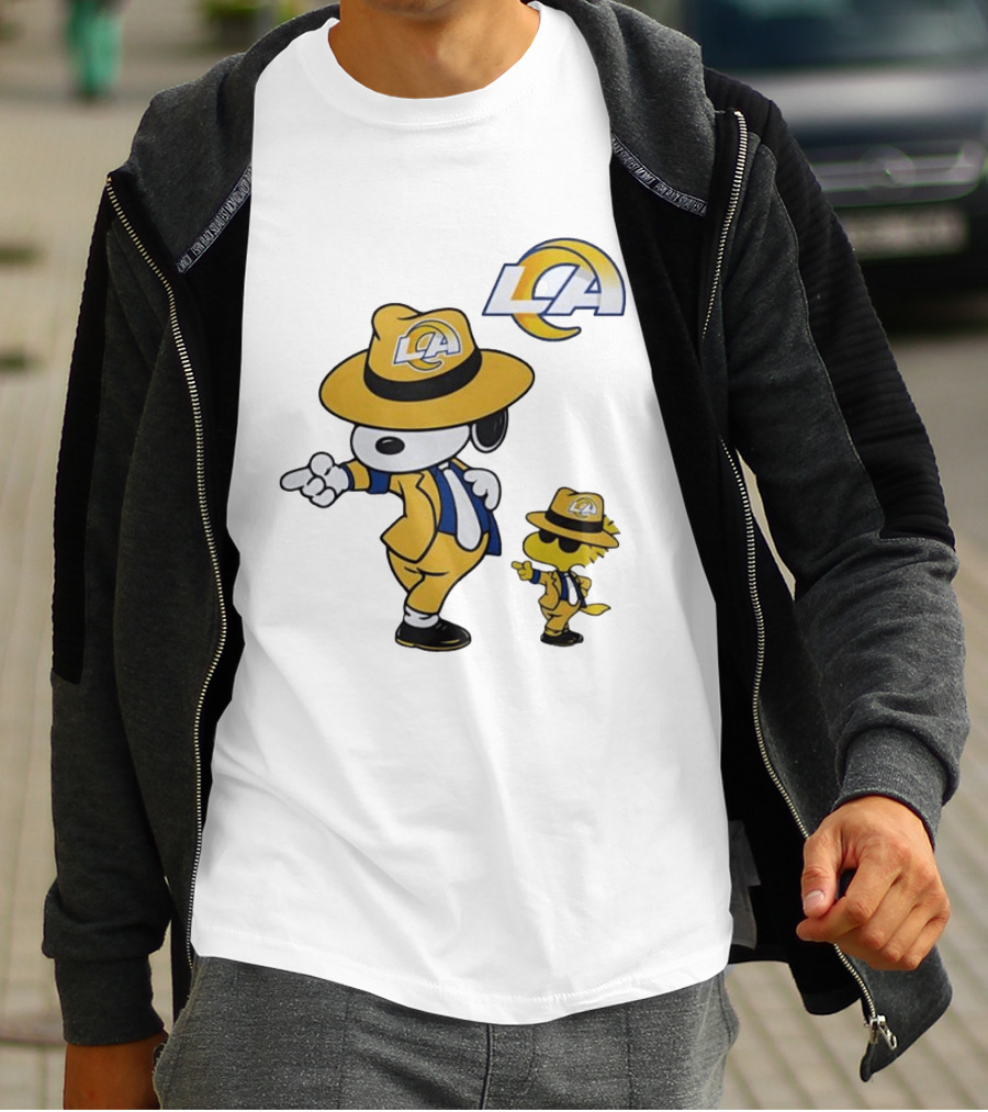 Los Angeles Rams Snoopy Woodstock LA Collaboration Dancing T-Shirt