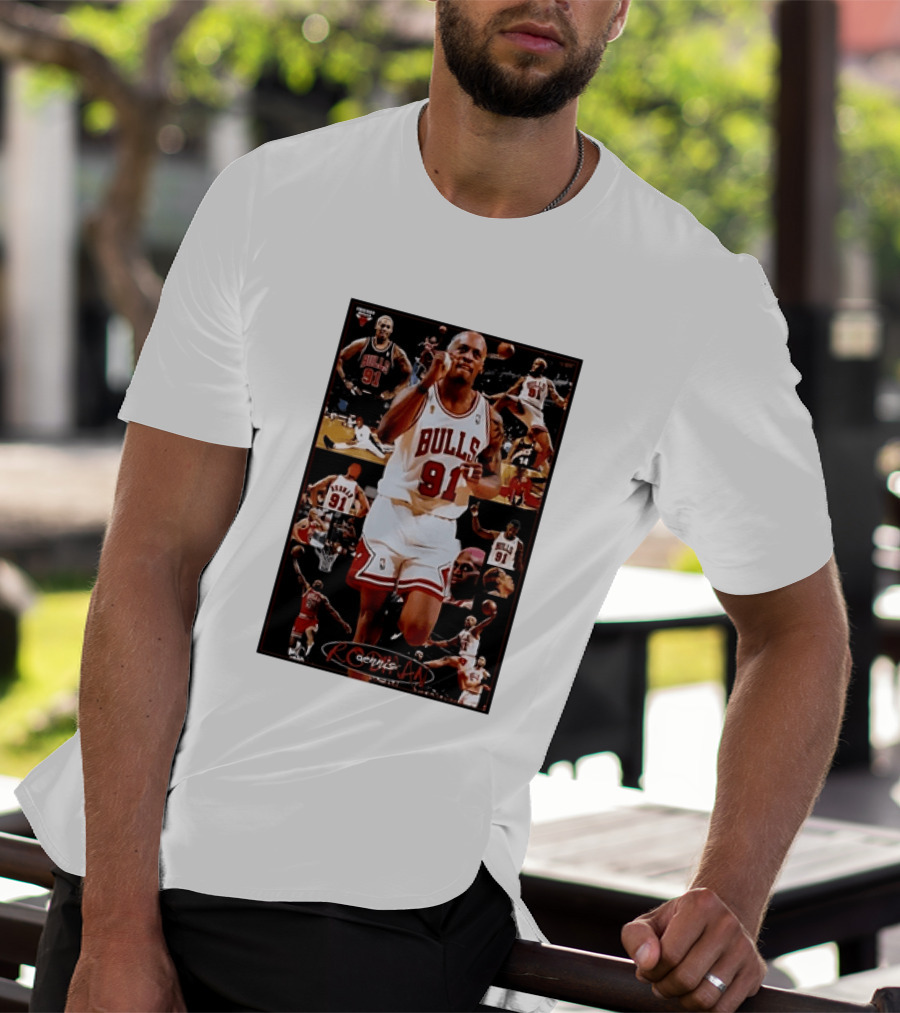 Dennis Rodman Chicago Bulls 91 Iconic NBA Basketball Highlights T-Shirt