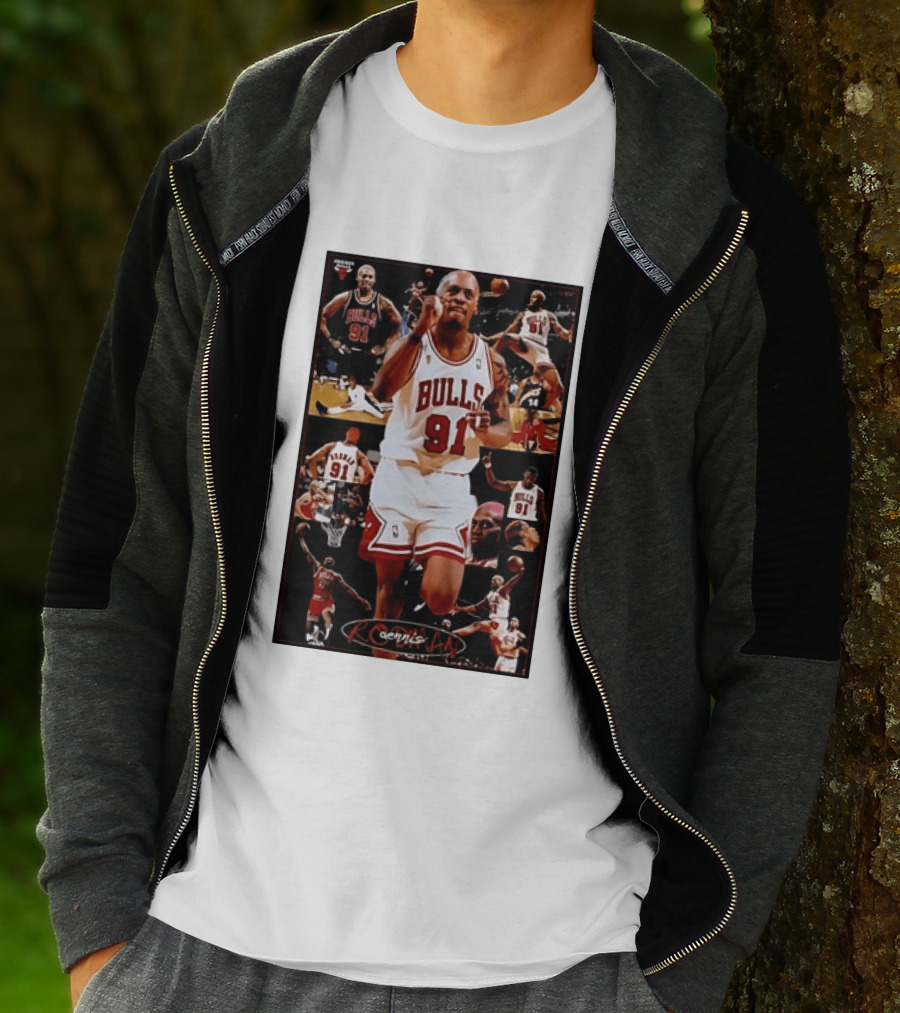 Dennis Rodman Chicago Bulls 91 Iconic NBA Basketball Highlights T-Shirt