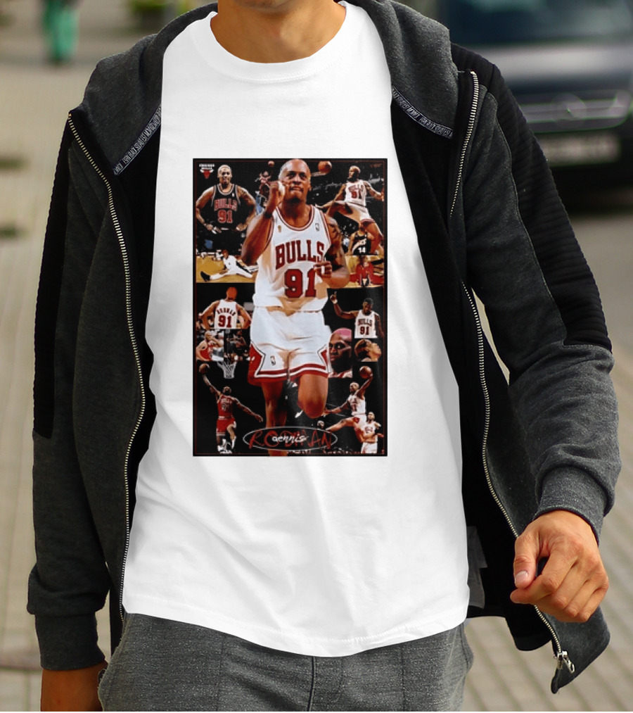 Dennis Rodman Chicago Bulls 91 Iconic NBA Basketball Highlights T-Shirt