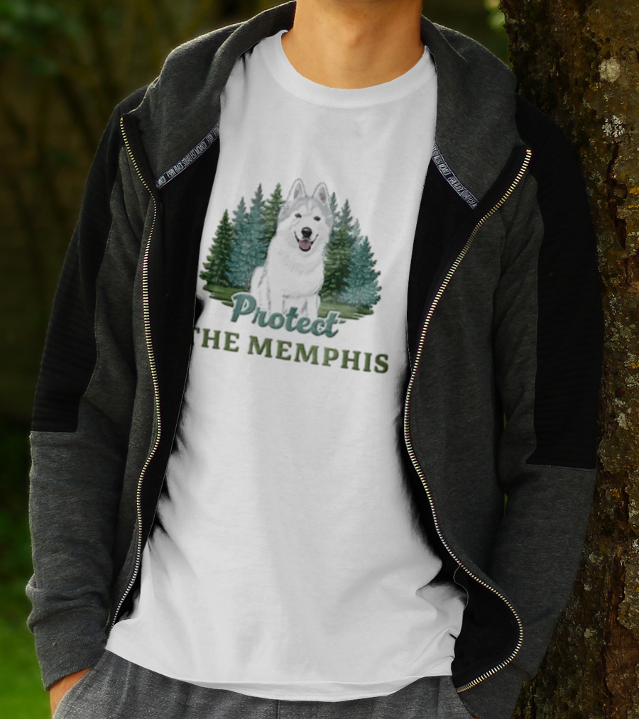 Protect The Memphis Husky Dog Forest Nature Animal T-Shirt