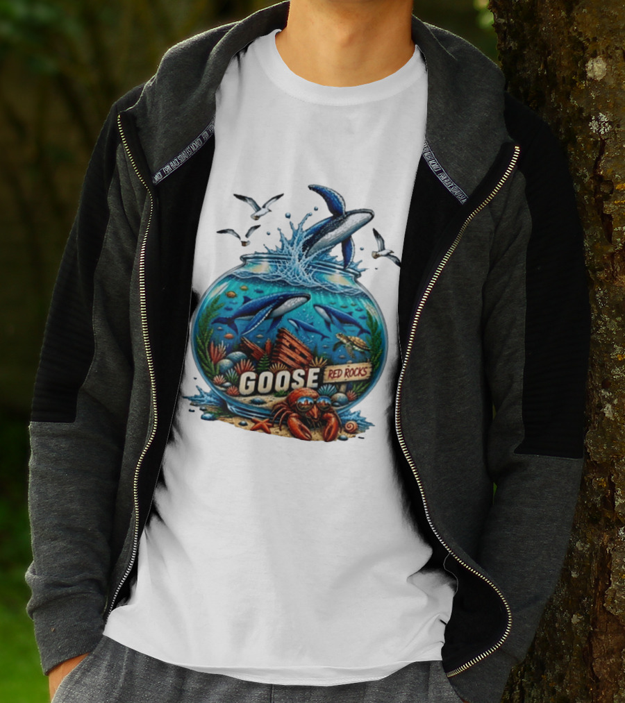 Goose Red Rocks Aquarium Whale Ocean Life Jam Band T-Shirt