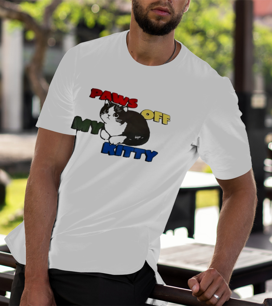 Paws Off My Kitty Cat Vintage Style Pet Lover T-Shirt