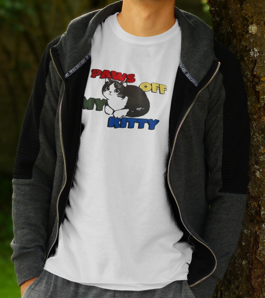 Paws Off My Kitty Cat Vintage Style Pet Lover T-Shirt
