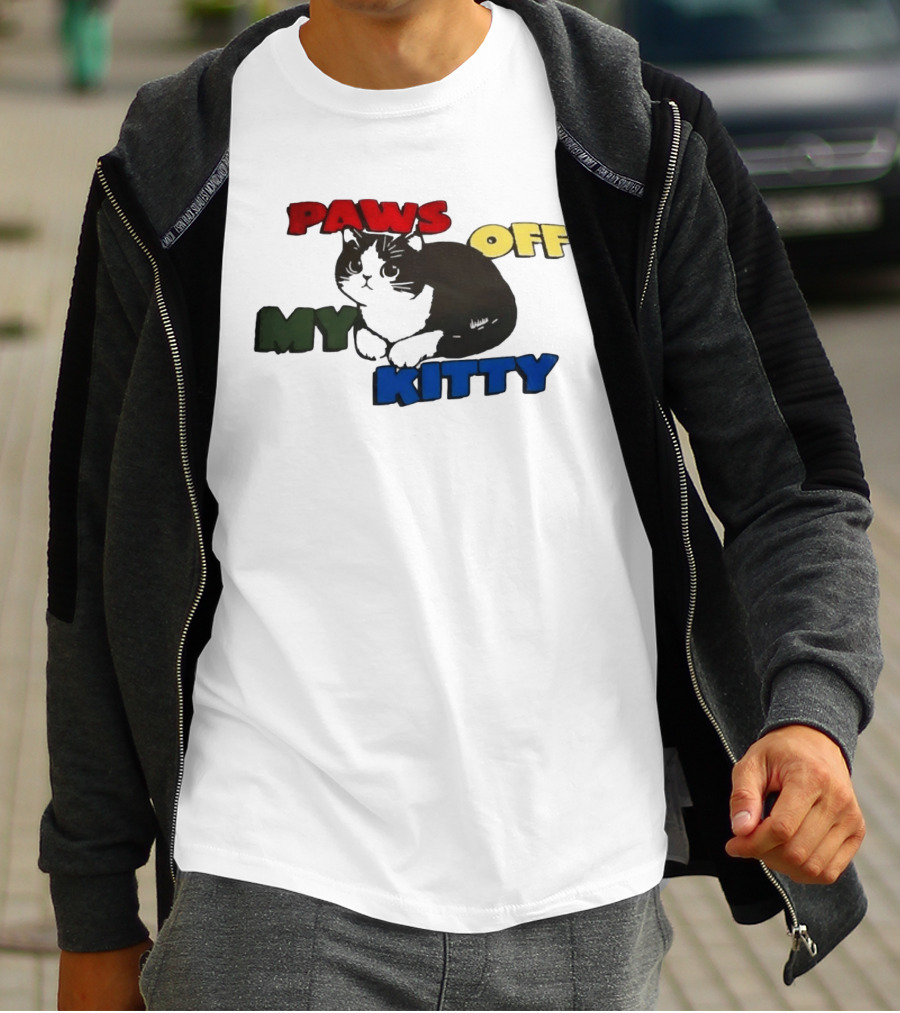 Paws Off My Kitty Cat Vintage Style Pet Lover T-Shirt