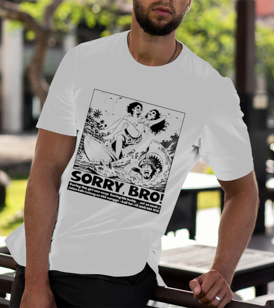Sorry Bro Saving The Girl Was Easy Saving His Buddy Not So Much Vintage Comic Style Rescue Scene T-Shirt