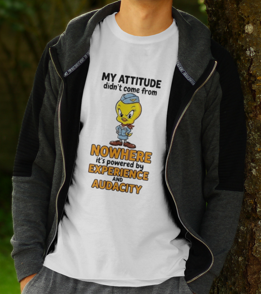 Tweety Bird My Attitude Didn't Come From Nowhere Powered By Experience And Audacity T-Shirt