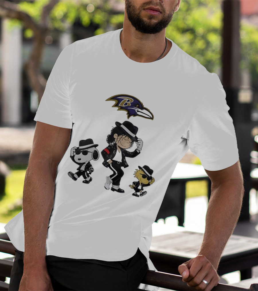 Baltimore Ravens Snoopy Charlie Brown Woodstock Pop Rock Dance T-Shirt