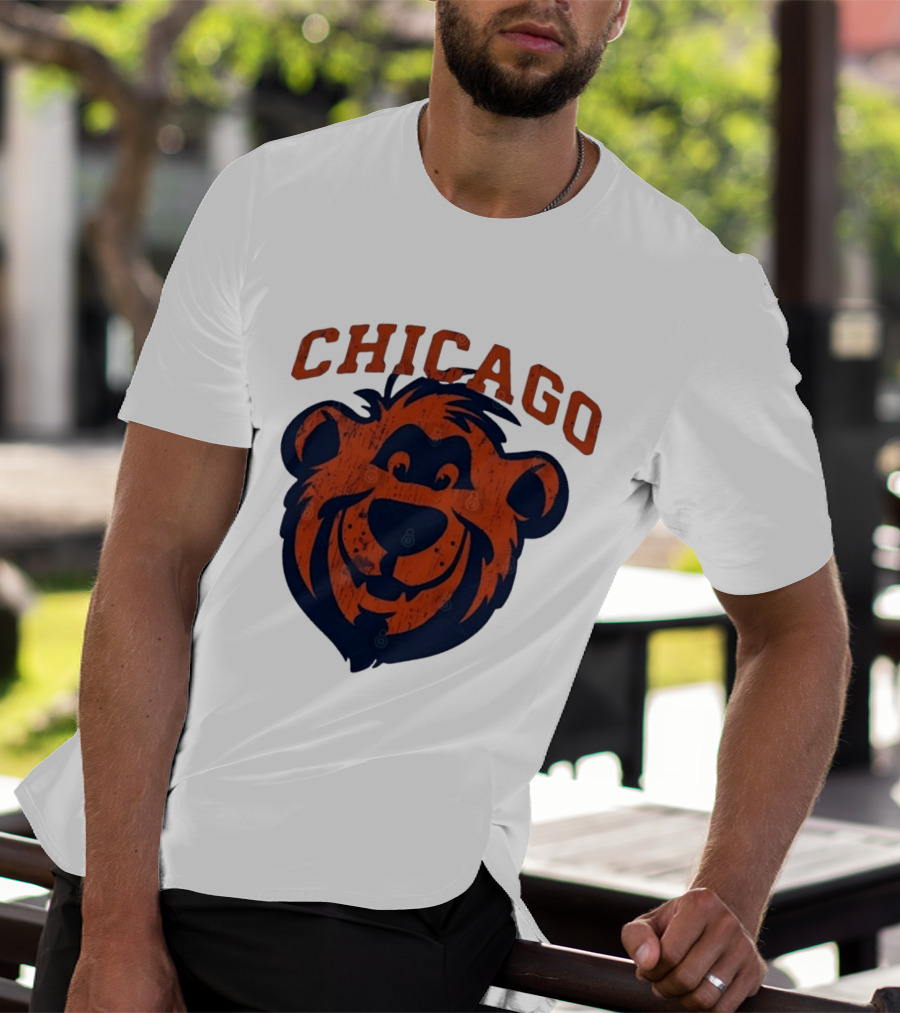 Chicago Bears Distressed Bear Face T-Shirt