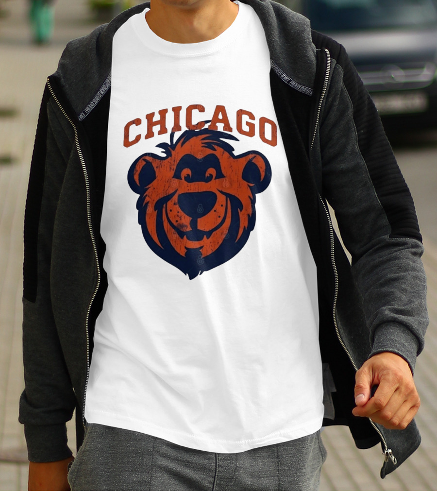 Chicago Bears Distressed Bear Face T-Shirt