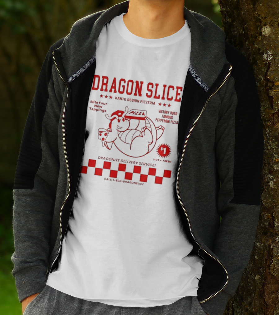 Dragon Slice Kanto Region Pizzeria Dragonite Delivery Service Number One Pokechef T-Shirt
