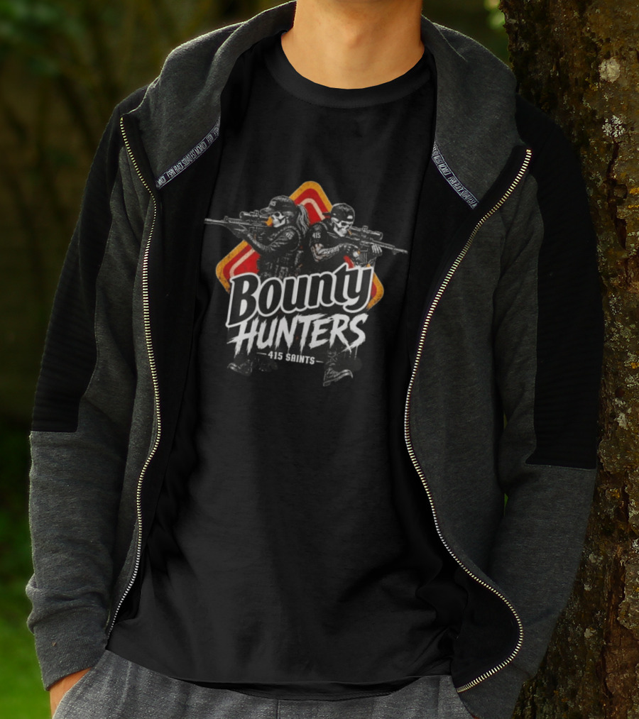 Bounty Hunters 415 Saints Skull Tactical Team Duo T-Shirt
