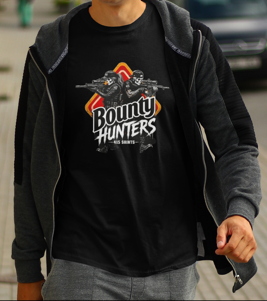 Bounty Hunters 415 Saints Skull Tactical Team Duo T-Shirt