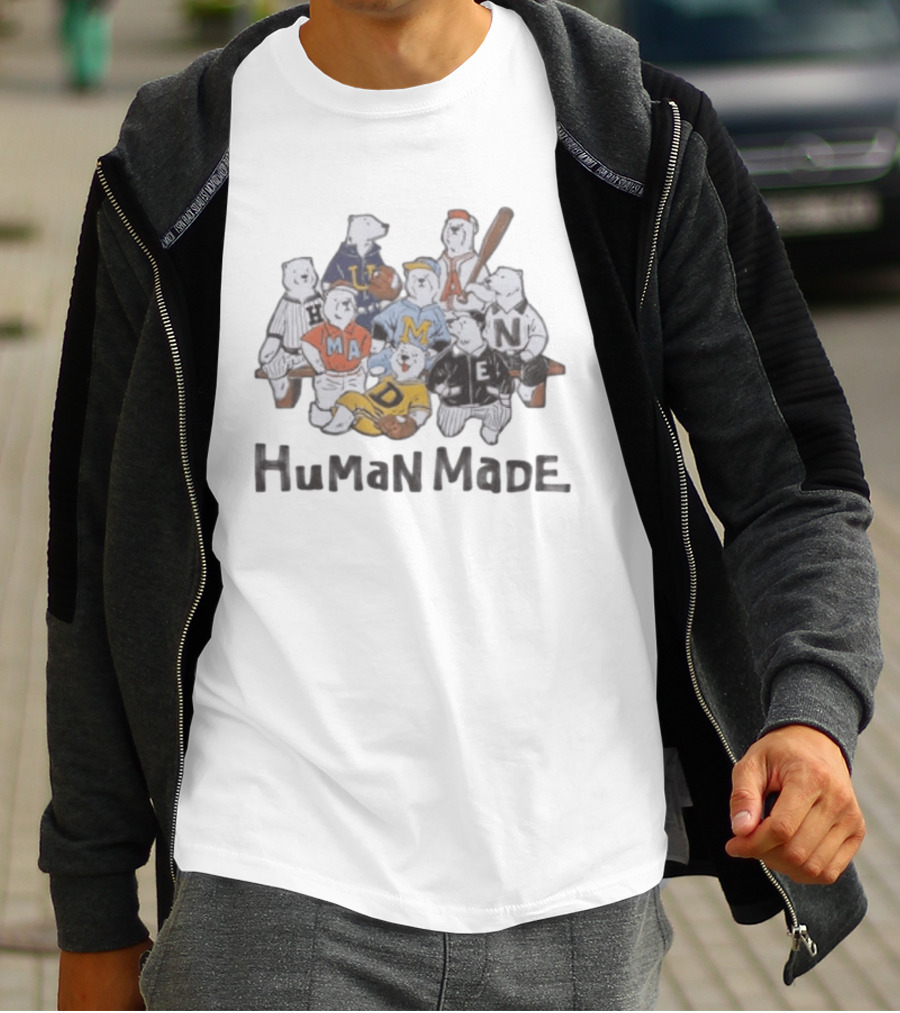 HuMan MaDe Streetwear Baseball Bears Nigo Collection T-Shirt