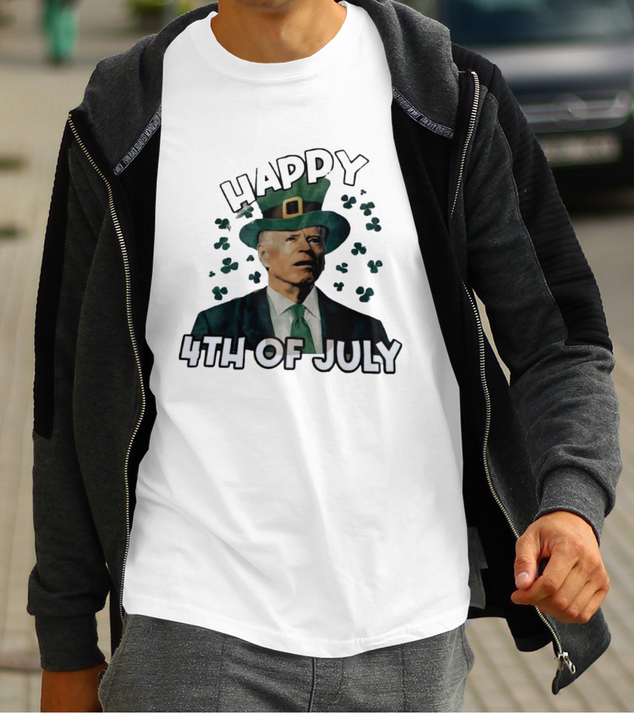 Joe Biden Happy 4th Of July Shamrock Leprechaun T-Shirt