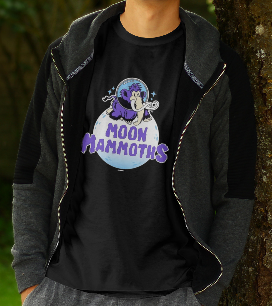 Moon Mammoths Purple Space Elephant Creature Astronaut T-Shirt