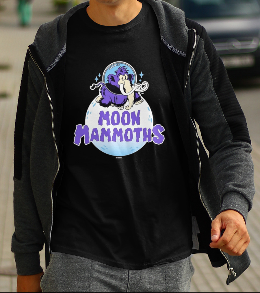 Moon Mammoths Purple Space Elephant Creature Astronaut T-Shirt