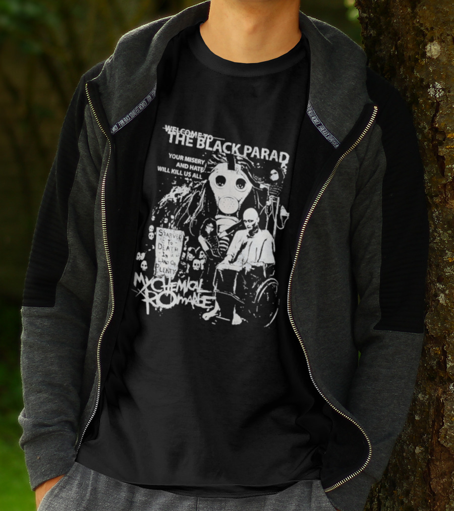 My Chemical Romance The Black Parade Tour Souvenir Mask Skeleton T-Shirt