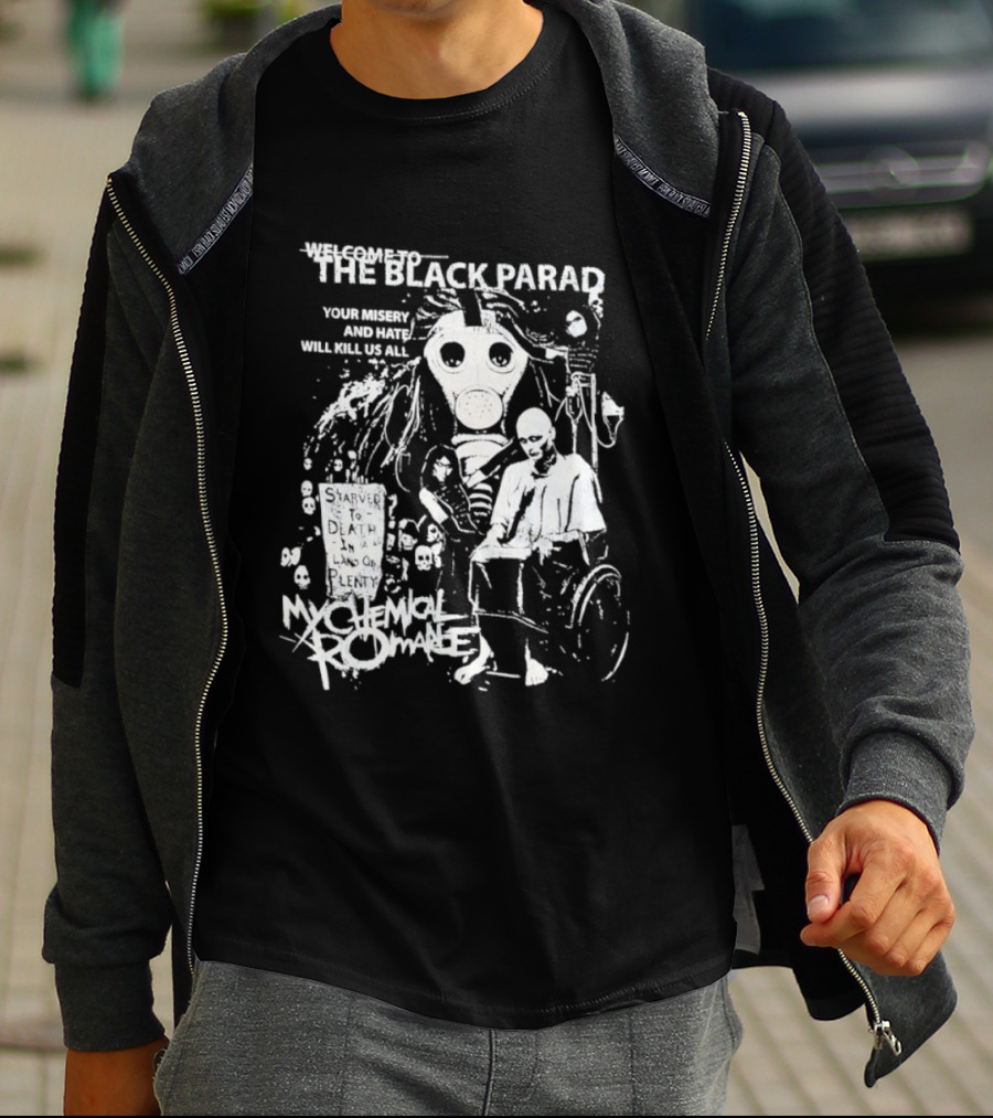 My Chemical Romance The Black Parade Tour Souvenir Mask Skeleton T-Shirt