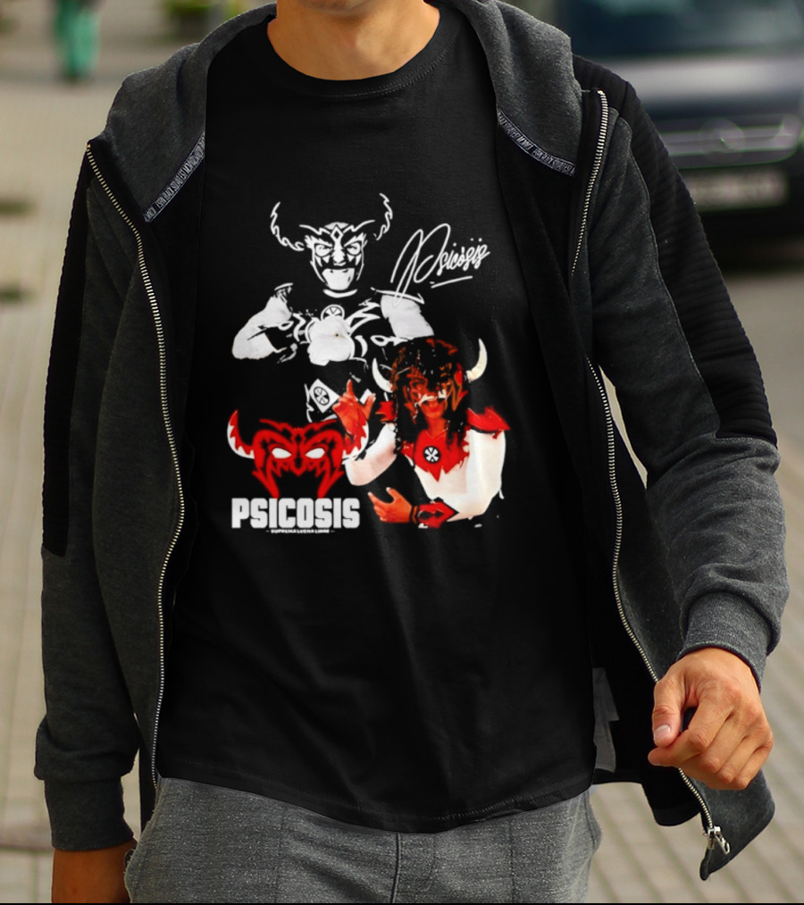 Psicosis Suprema Lucha Libre Wrestling Demon Mask Signature T-Shirt