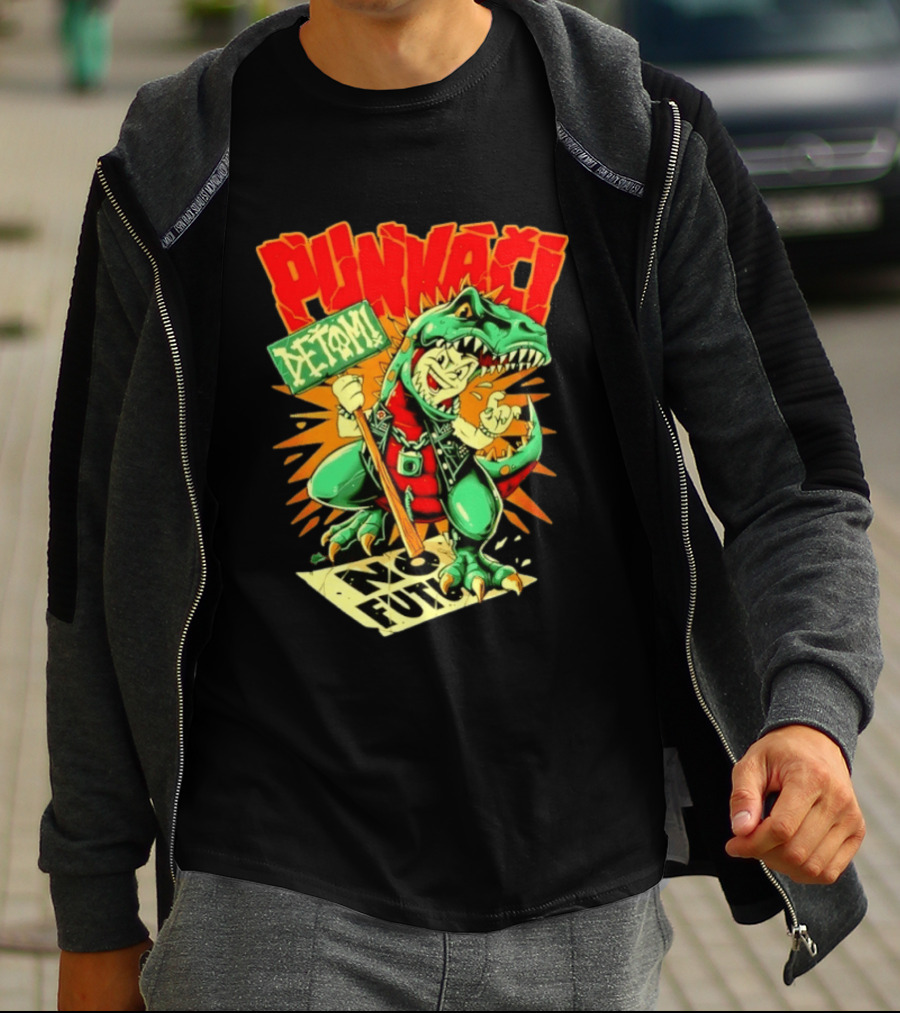 Punkači Deťomi No Future Dinosaur Punk Rock Rebellion T-Shirt