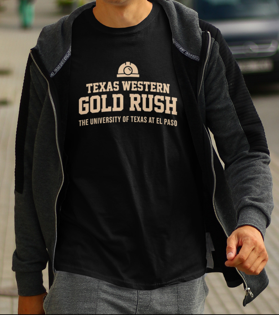 Texas Western Gold Rush The University Of Texas At El Paso Helmet T-Shirt