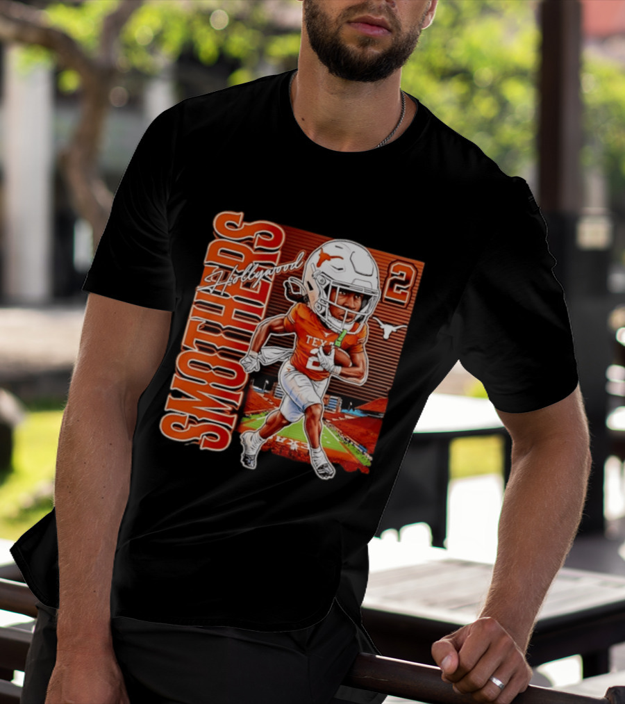 Hollywood Smothers Texas Longhorns Number 2 Football Player Action T-Shirt