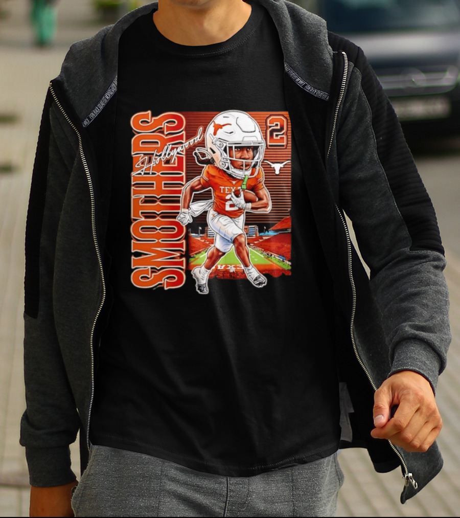 Hollywood Smothers Texas Longhorns Number 2 Football Player Action T-Shirt