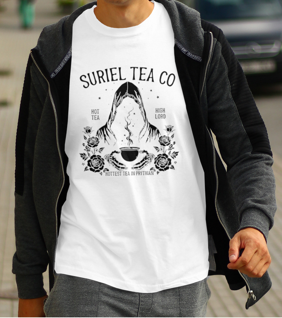 Suriel Tea Co Hot Tea High Lord Hottest Tea In Prythian Floral Hooded Figure T-Shirt