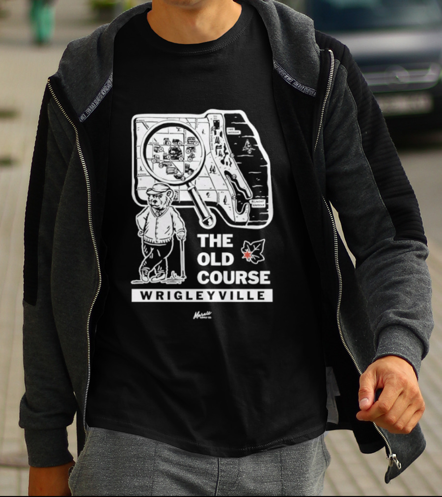 The Old Course Chicago Map Wrigleyville Baseball Landmark T-Shirt