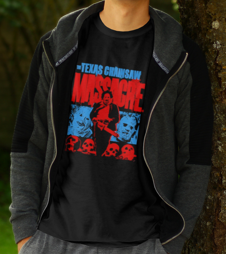The Texas Chainsaw Massacre Leatherface Horror Movie Skulls Scene T-Shirt