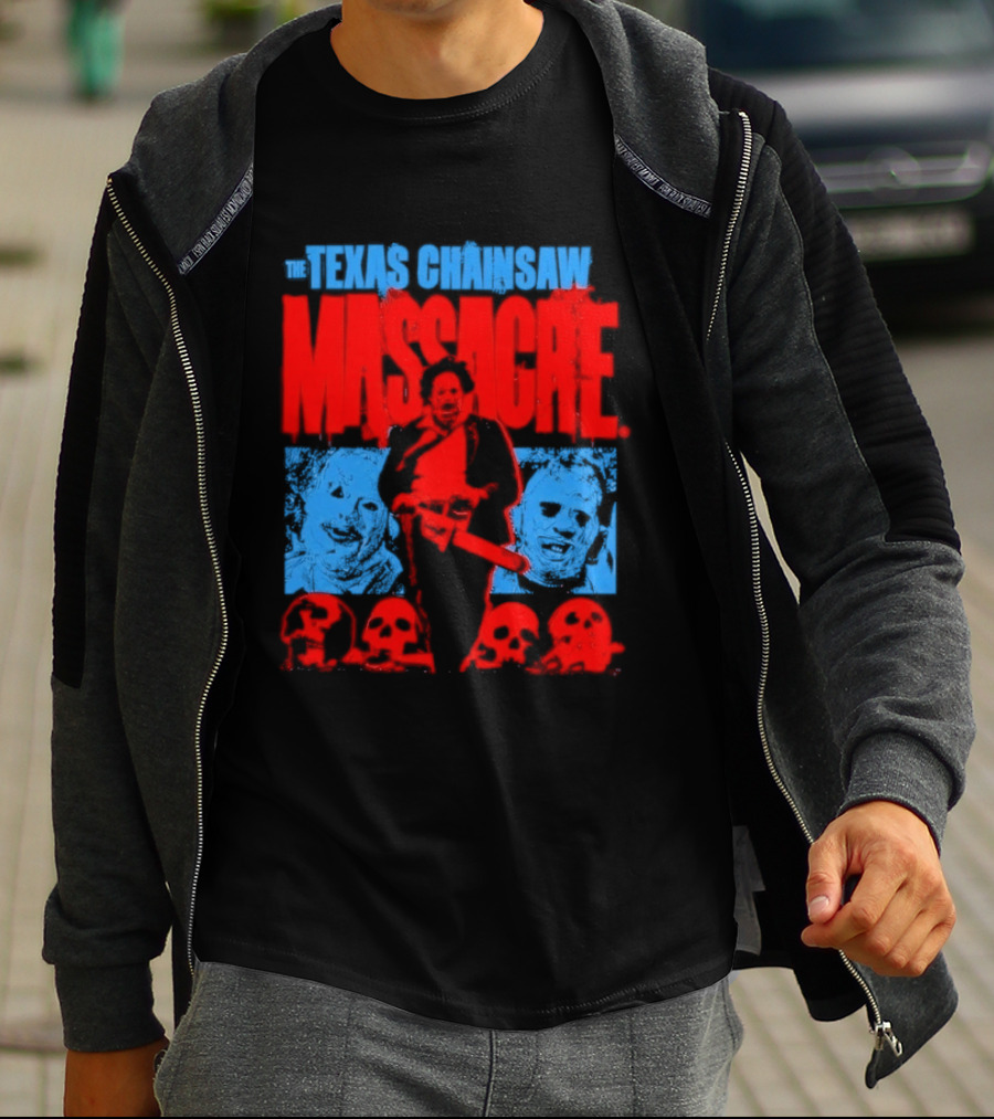 The Texas Chainsaw Massacre Leatherface Horror Movie Skulls Scene T-Shirt