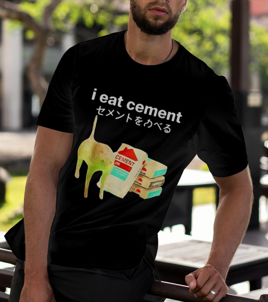 I Eat Cement Cat Meme Cursed T-Shirt