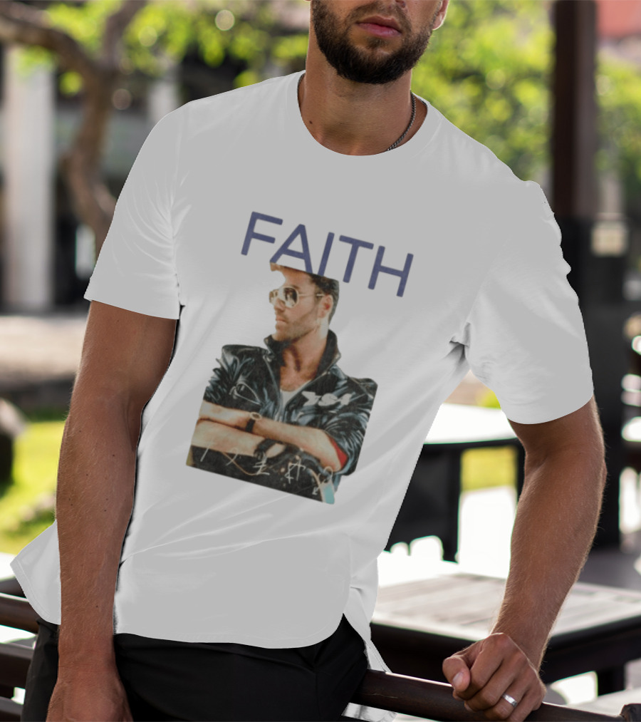 George Michael Faith Tour Leather Jacket And Aviator T-Shirt