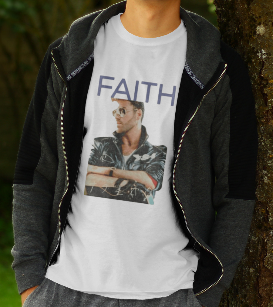 George Michael Faith Tour Leather Jacket And Aviator T-Shirt