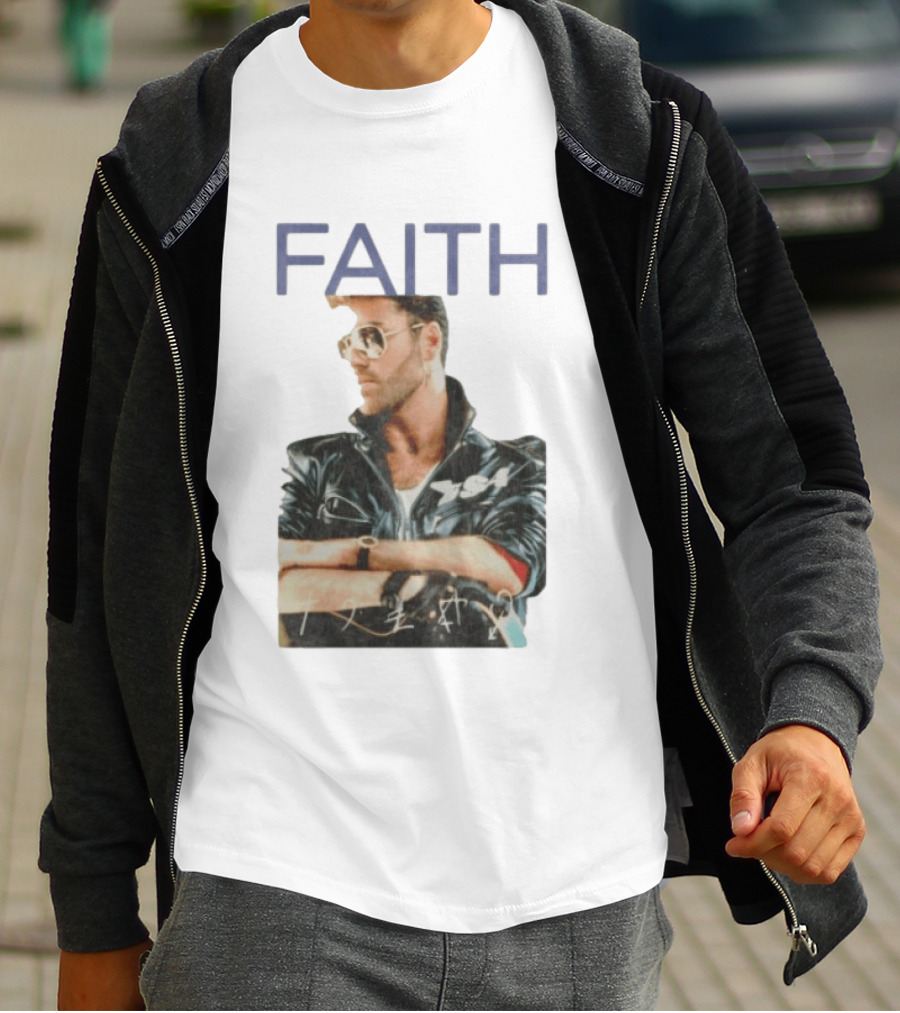 George Michael Faith Tour Leather Jacket And Aviator T-Shirt