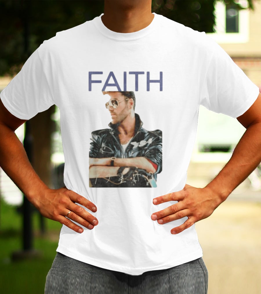 George Michael Faith Tour Leather Jacket And Aviator T-Shirt