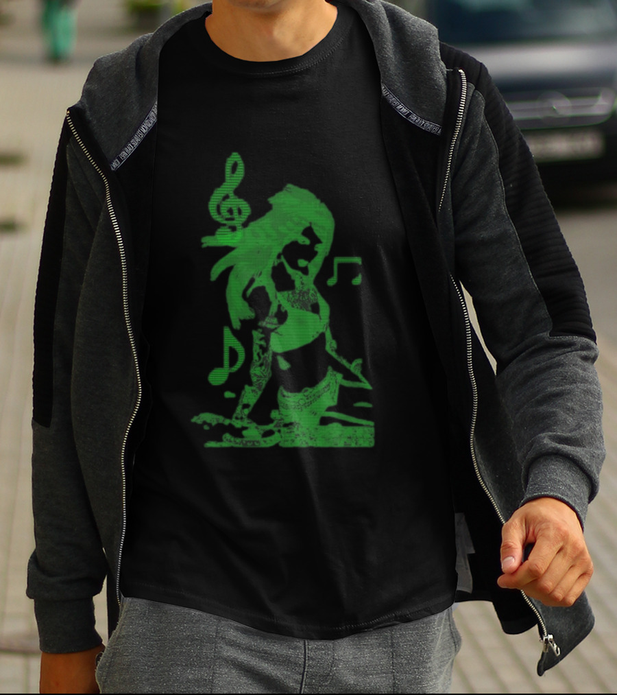 6Arelyhuman Store Digital Dancer Binary Musical Vibe T-Shirt